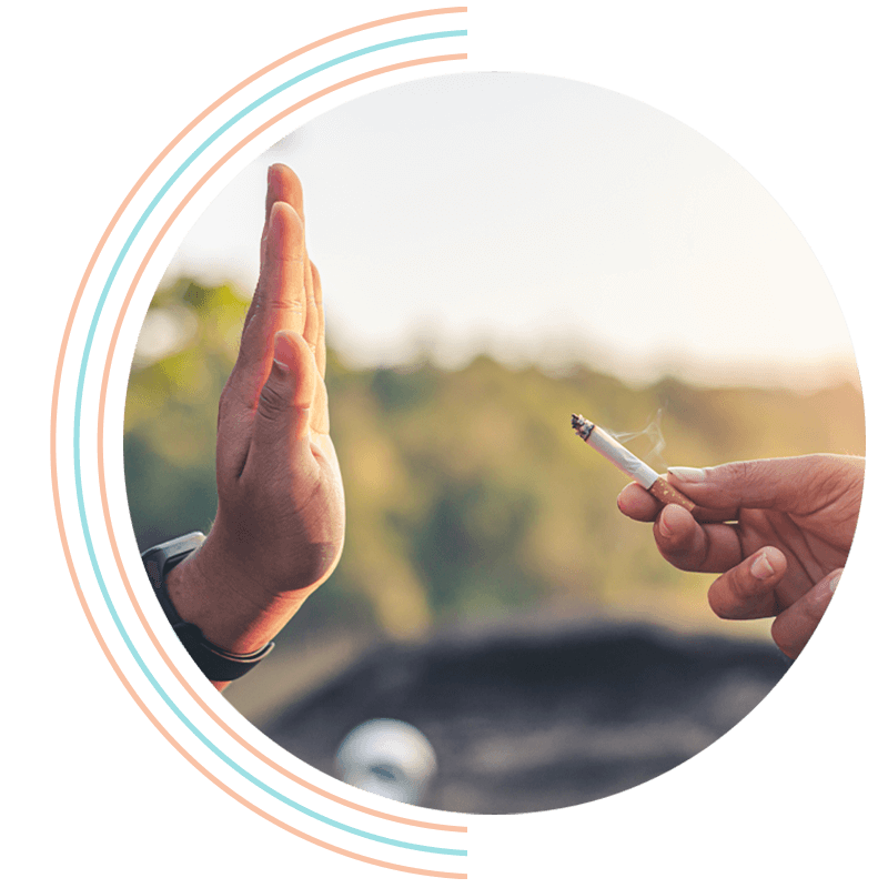 hand up to person offering tobacco or cigarette