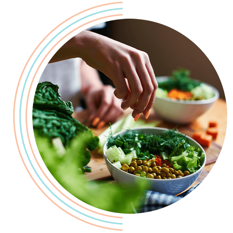 salad being made healthy diet